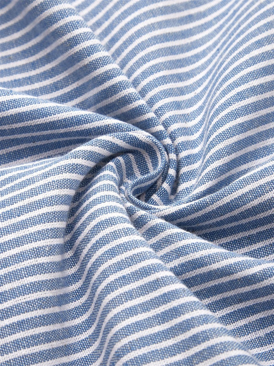 Versatile women's striped midi dress with delicate button front. A comfortable sleeveless design for day-to-night spring/summer style.