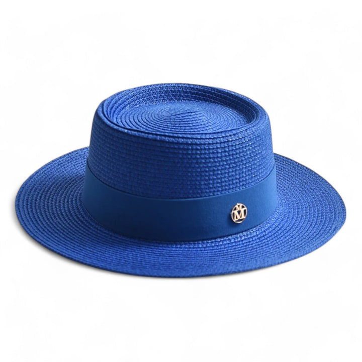 Travel-friendly women's elegant straw sun hat with a wide brim for maximum summer UV protection.