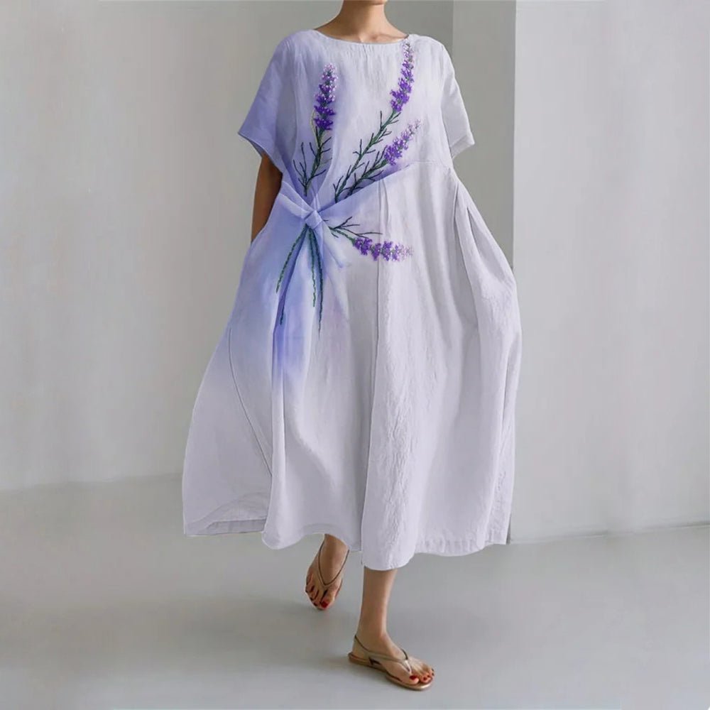 Elegant Women's Floral Maxi Dress with Flowing Fit - Lexians