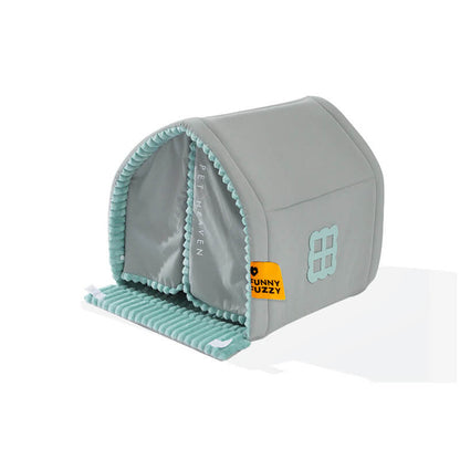 Enclosed Double Curtain Dog Bed with Removable Cushion - Lexians