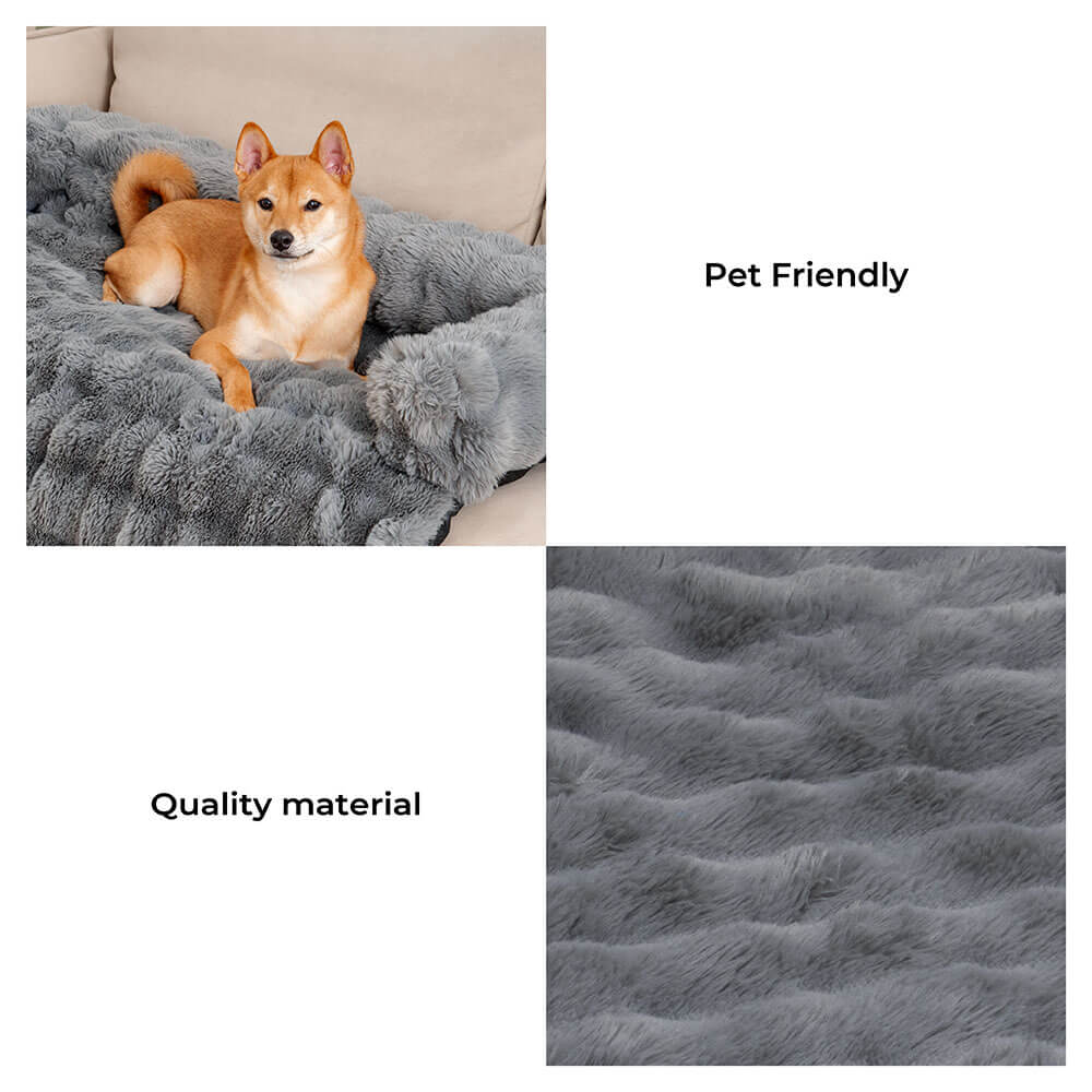 Fluffy Fuzzy Calming Dog Sofa Protector Mat - Lexians