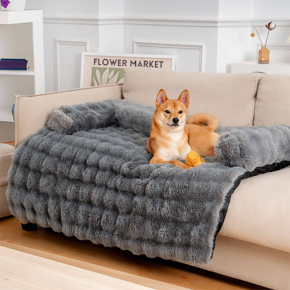 Fluffy Fuzzy Calming Dog Sofa Protector Mat - Lexians
