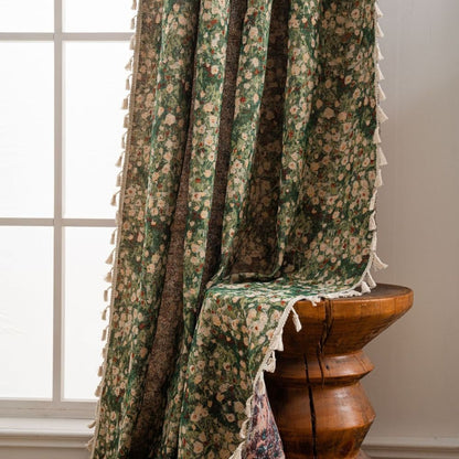 French Vintage Floral Tapestry Curtain with Microfiber Blend - Lexians