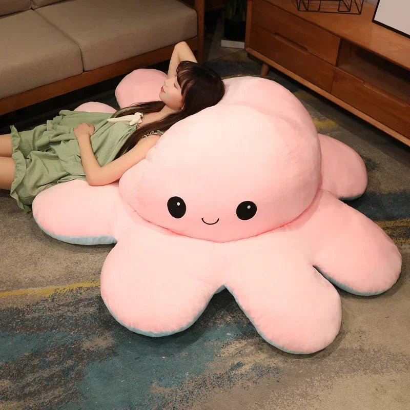 Giant Reversible Octopus Plush for Kids – Mood Changing Toy - Lexians