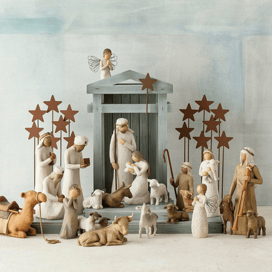 Handcrafted Nativity Set - 20 Piece Christmas Collection - Lexians