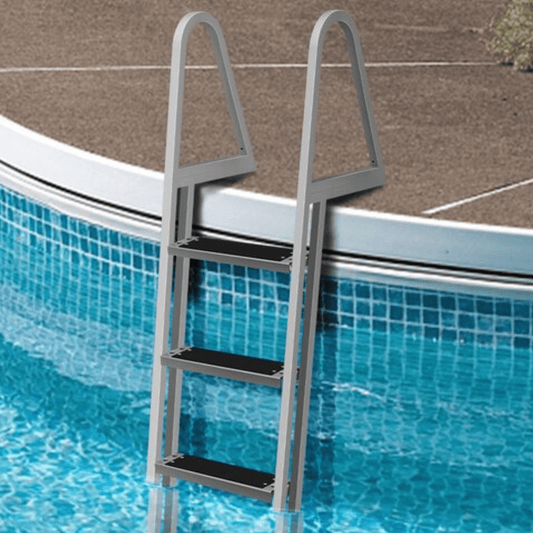 Heavy Duty Aluminum In Ground Pool Deck Ladder with 3 Steps - Lexians