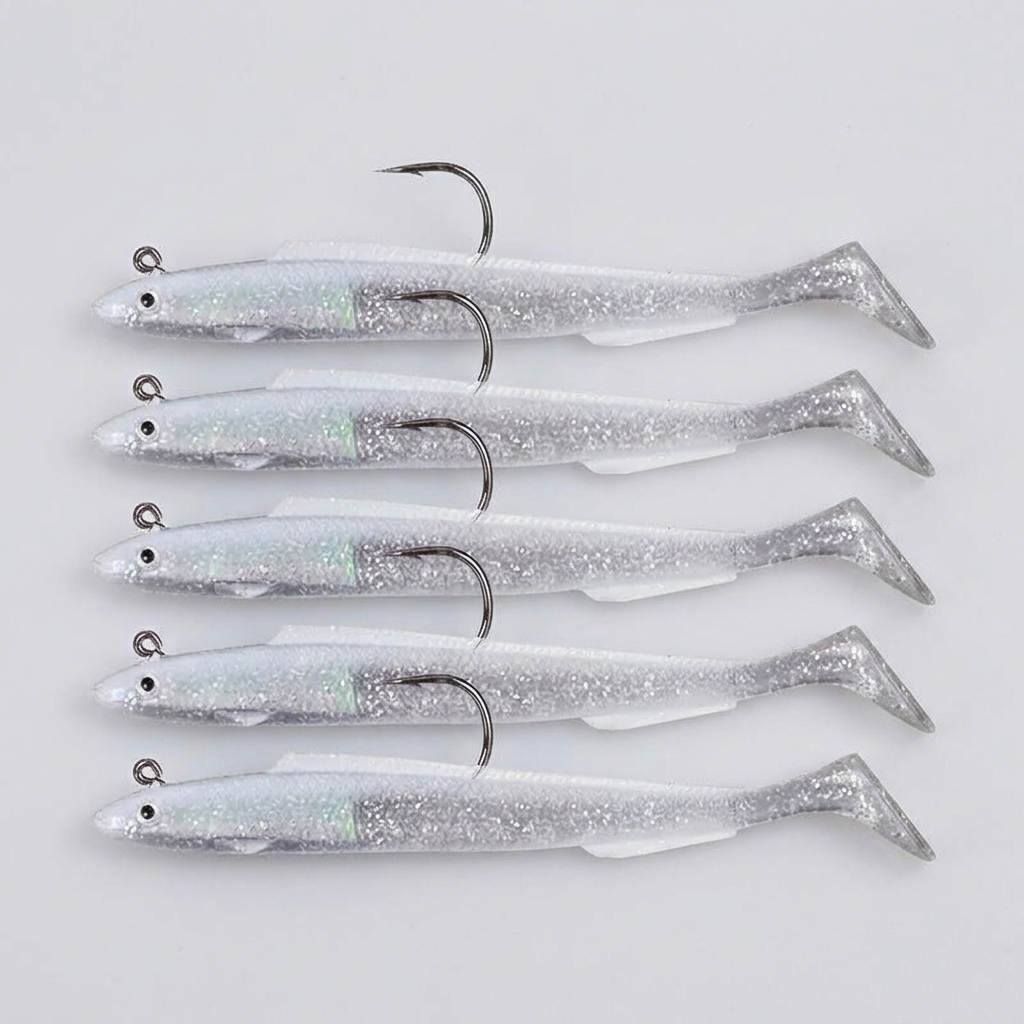 Effective lifelike swimbait lure with weighted jig head designed for bass and pike. Great predator fishing tackle.