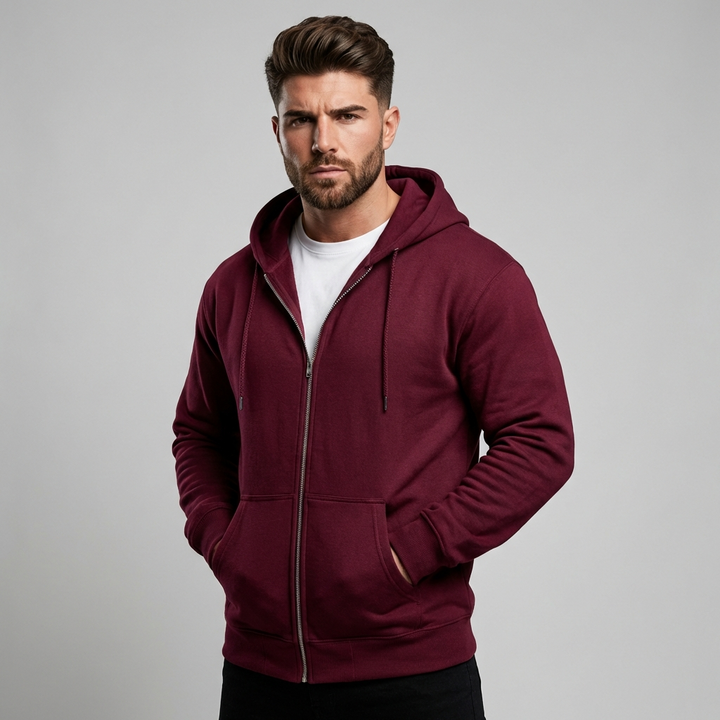 Men's Everyday Comfort Full-Zip Hoodie. Relaxed fit, long sleeve casual wear.