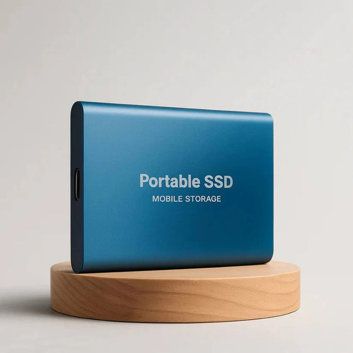 Compact & shock-resistant portable USB-C SSD. Durable external solid-state drive for secure digital storage on the go.