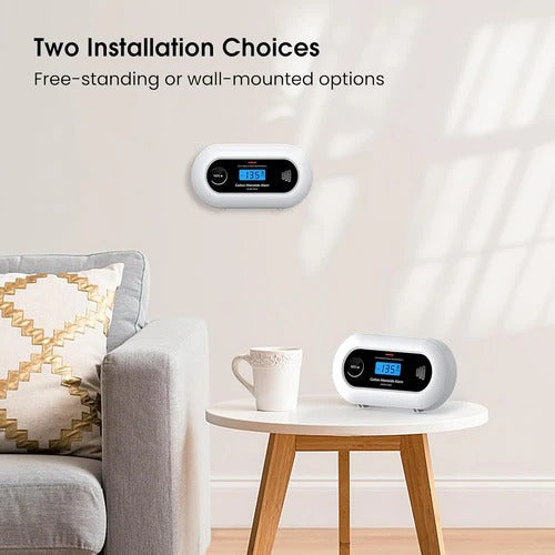 Compact carbon monoxide alarm, model Tavvitaimp18, ensures household safety with loud alert.