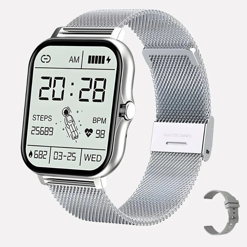 Sleek safety smartwatch with advanced fall detection, SOS call & GPS, designed for senior independent living.