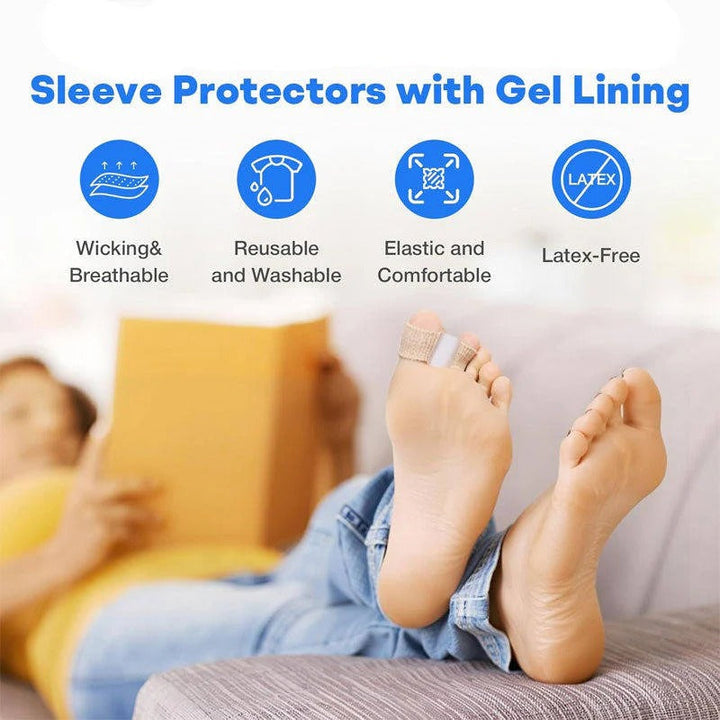 Soft gel toe sleeves relieve bunion pain & discomfort, ensuring better foot alignment for active lifestyles.