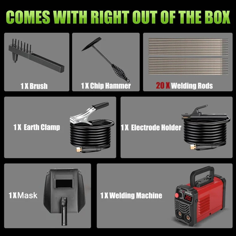 Professional compact dual voltage stick welder tool for effective metal repair & fabrication.