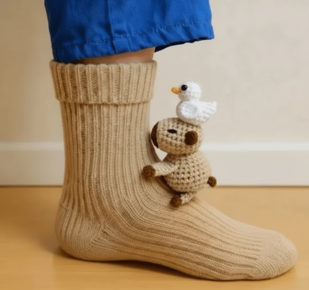 Cozy non-slip house socks for men & women, featuring a cute 3D animal design for ultimate comfort.