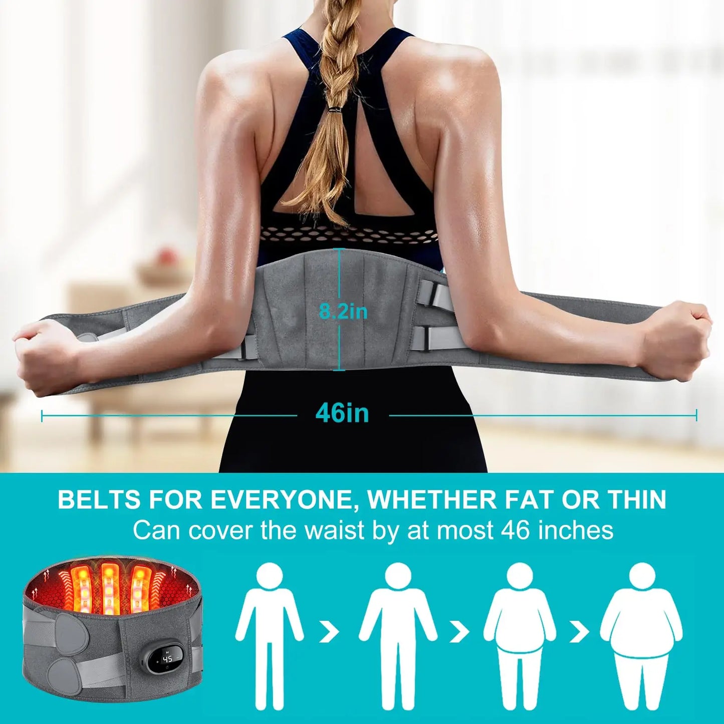 "Infrared heating pad and massager, ergonomic design, red light therapy, targeted pain relief for back and shoulders, wellnes
