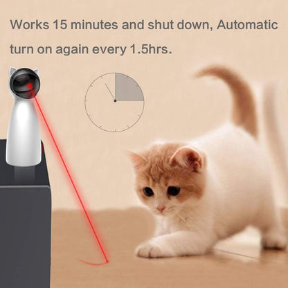 "Interactive Automatic Cat Laser Toy, white, dome shape with adjustable laser, ideal for engaging cats' hunting instincts."