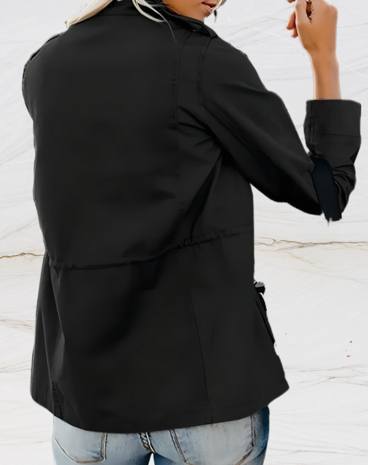 Durable women's zippered utility jacket, great for everyday casual wear and comfortable outerwear in any season.