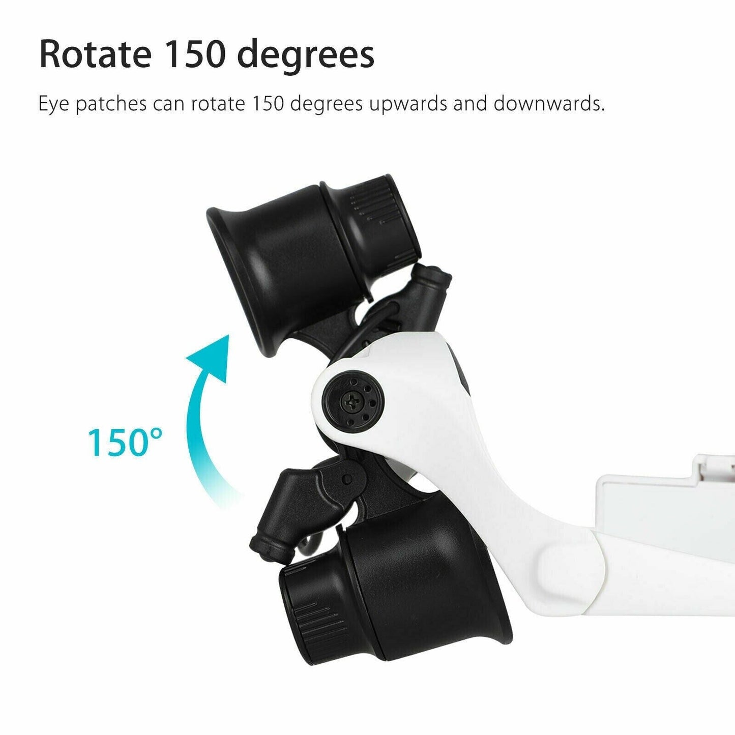 "LED Light Headband Magnifier with adjustable lenses and lighting, ideal for jewelry repair and crafts, featuring durable des