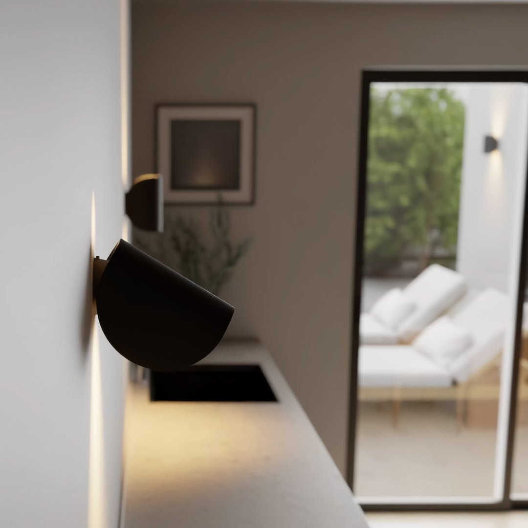 LED Up Down Black Wall Sconce Light for Indoor Outdoor - Lexians