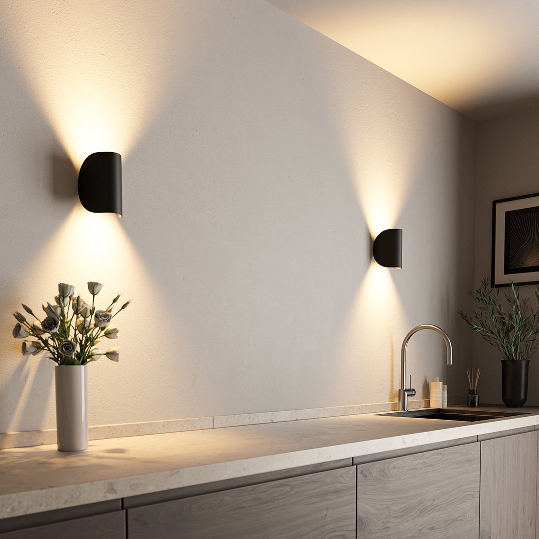 LED Up Down Black Wall Sconce Light for Indoor Outdoor - Lexians