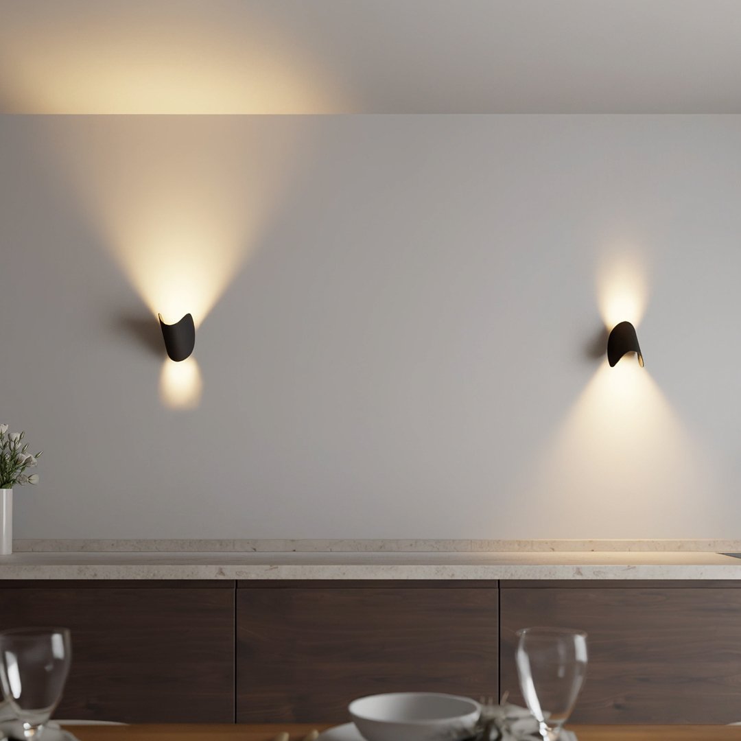 LED Up Down Black Wall Sconce Light for Indoor Outdoor - Lexians