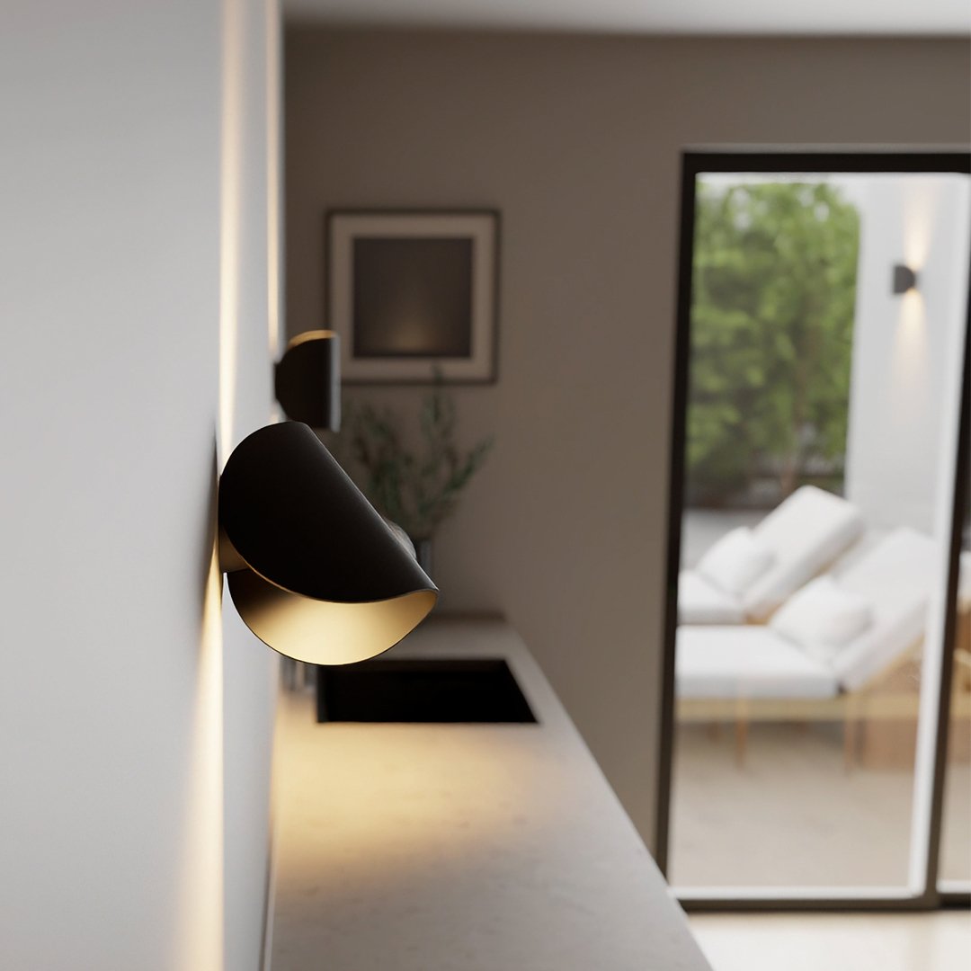 LED Up Down Black Wall Sconce Light for Indoor Outdoor - Lexians