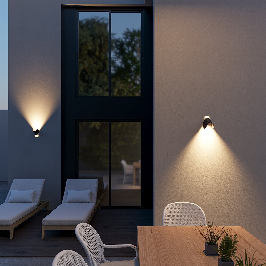 LED Up Down Black Wall Sconce Light for Indoor Outdoor - Lexians