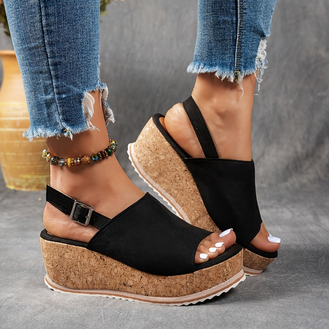 Comfortable leopard print wedge platform sandals for women, ideal for all-day summer wear.