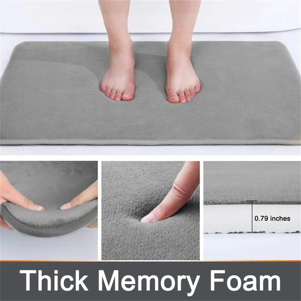Luxurious Velvet Anti - Slip Bath Mat with Memory Foam - Lexians