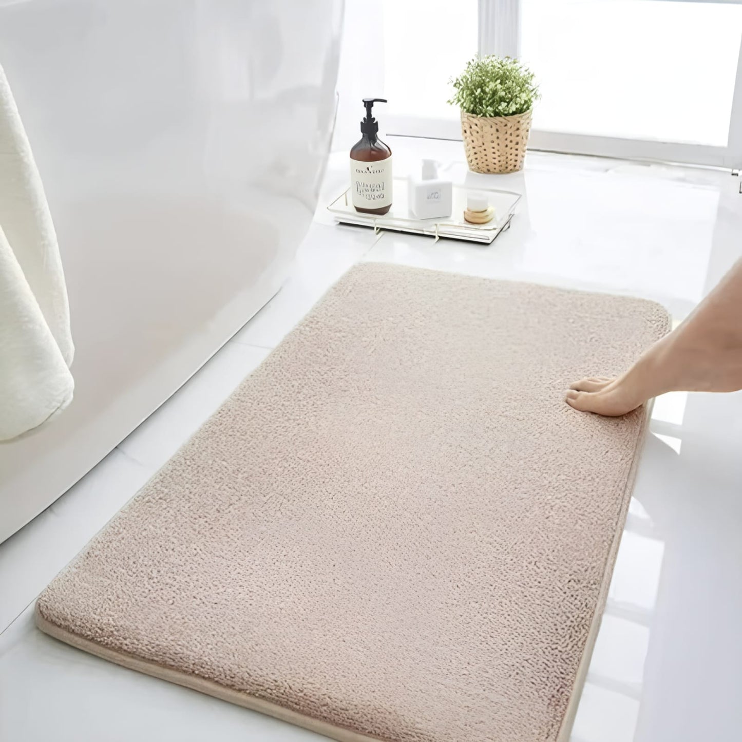 Luxurious Velvet Anti - Slip Bath Mat with Memory Foam - Lexians