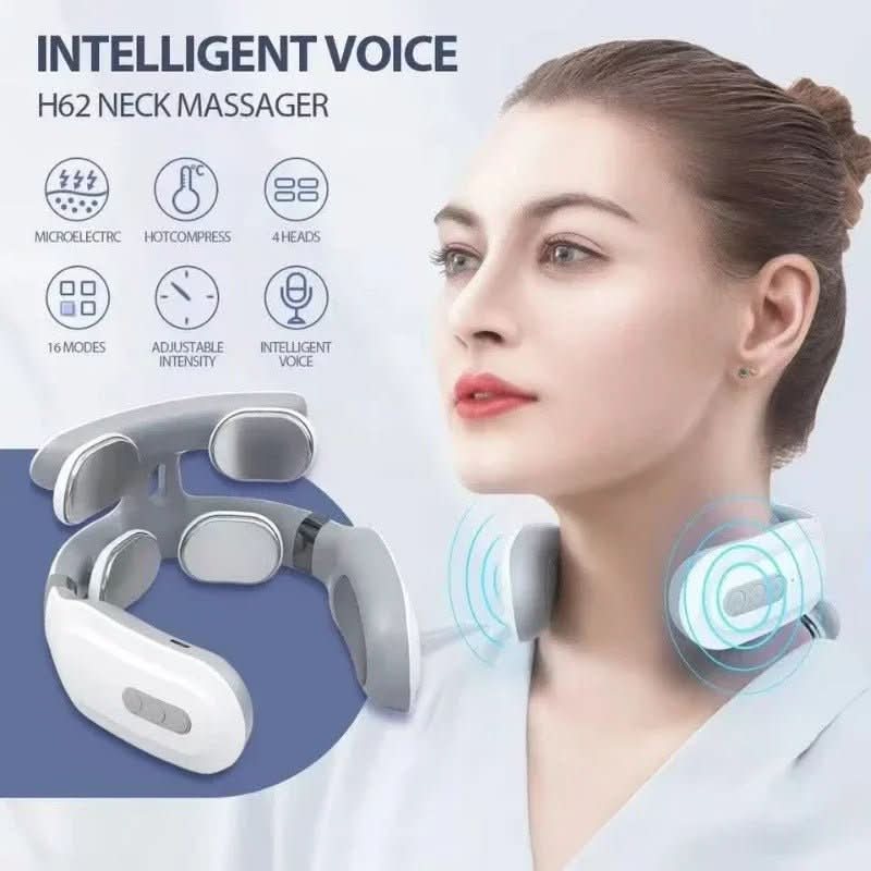 Therapeutic neck and muscle massager to alleviate pain, tension, and promote wellness.