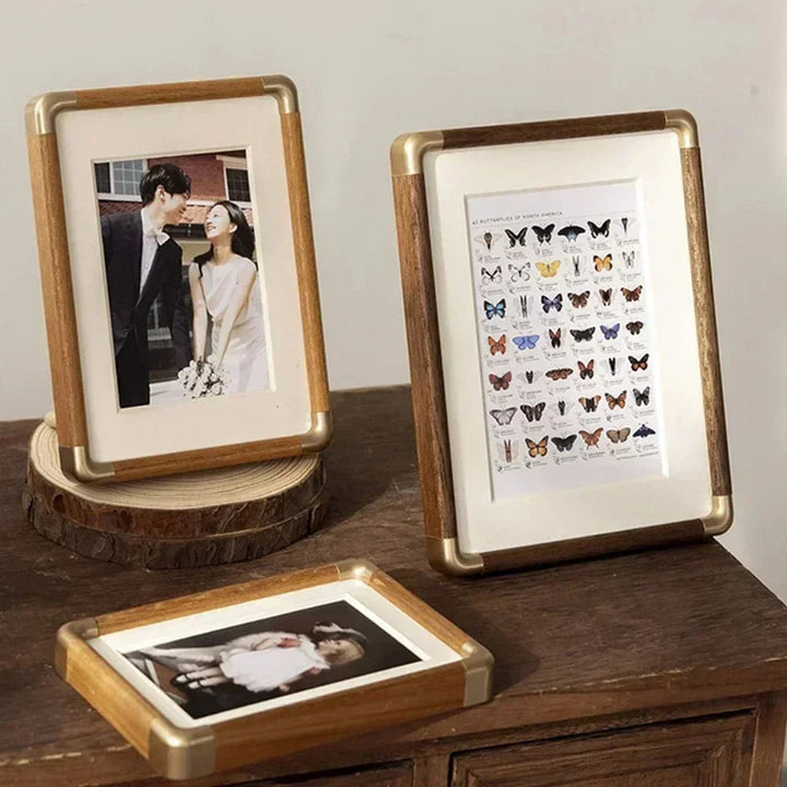 Modern freestanding acrylic picture frame with strong magnetic closure. Perfect for home & office photo display.