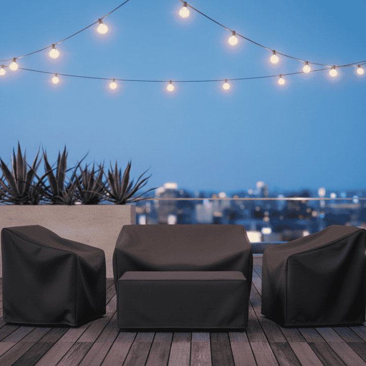 Water-repellent & UV-resistant outdoor furniture cover, ideal for protecting garden and deck patio furniture.