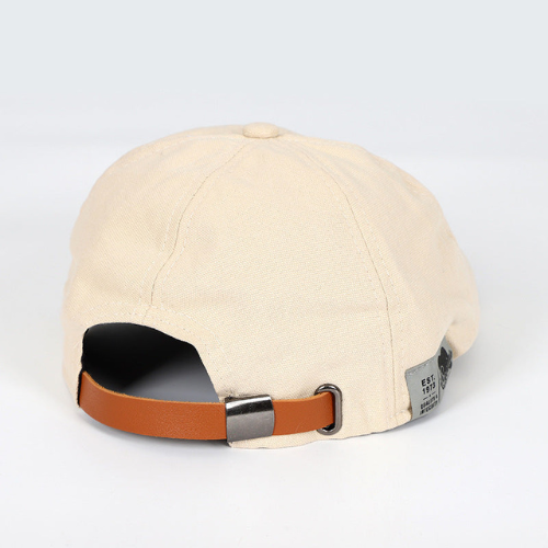Close-up of a men's adjustable beret, showcasing its quality and elegant design. Comfortable headwear.