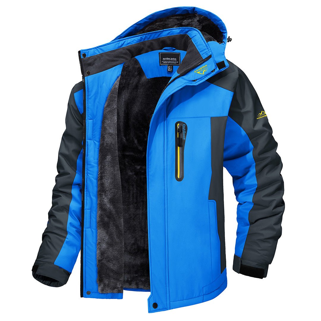 Alpine men's jacket with hood, warm and comfortable for outdoor winter wear