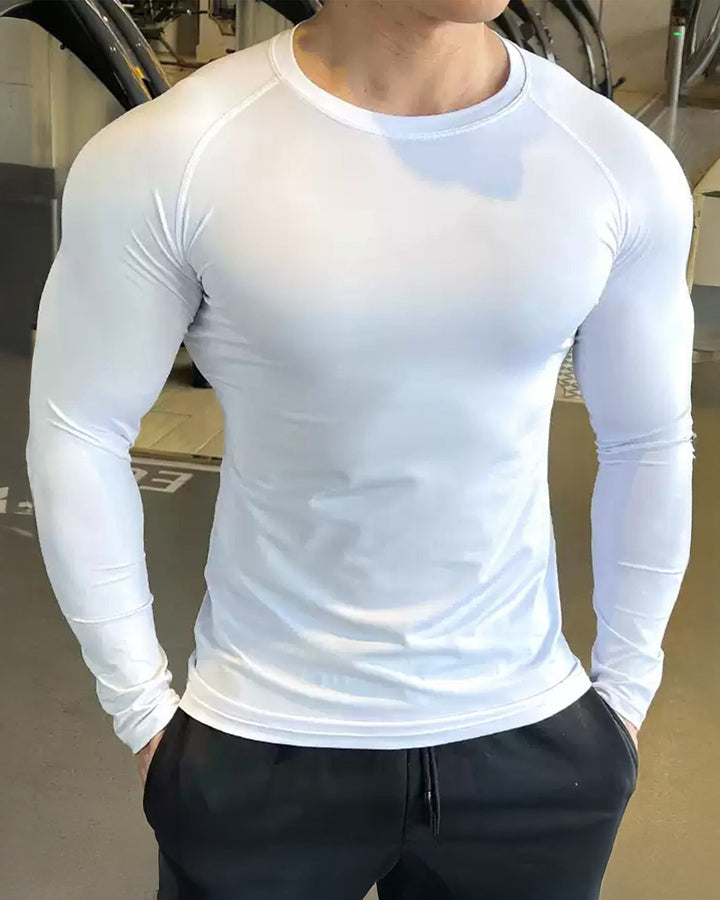 Men's athletic training top, long sleeve, moisture-wicking, ideal for intense workouts