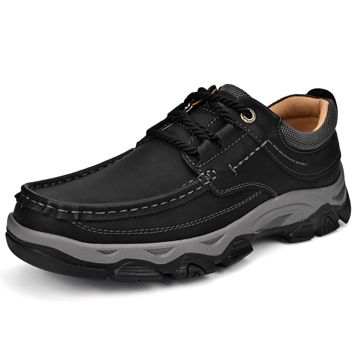 Closeup of the interior arch support in men's orthopedic laced loafers, maximum comfort