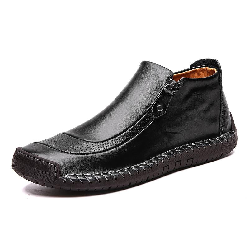 Men's everyday Handcrafted Leather Ankle Boots, featuring a comfortable soft sole