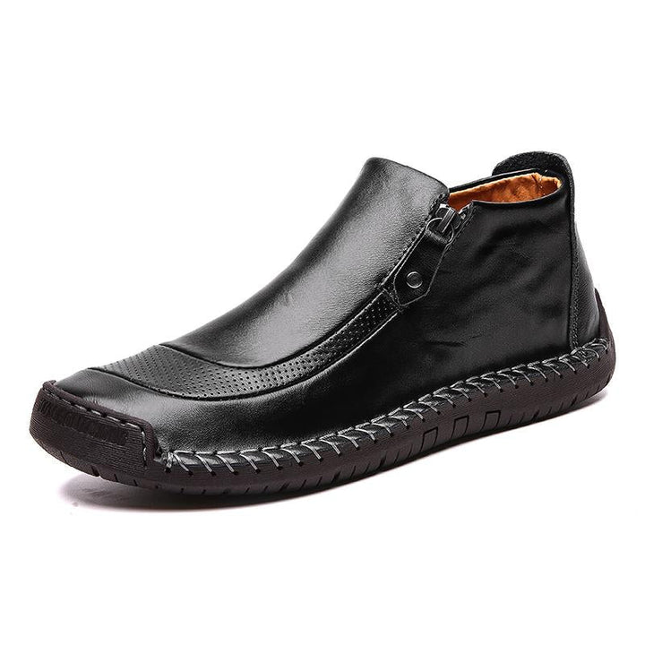 Men's everyday Handcrafted Leather Ankle Boots, featuring a comfortable soft sole