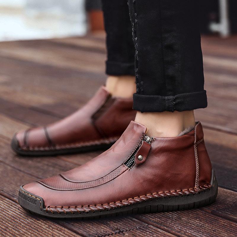 Men's outdoor Ankle Boots, handcrafted leather, soft sole comfort