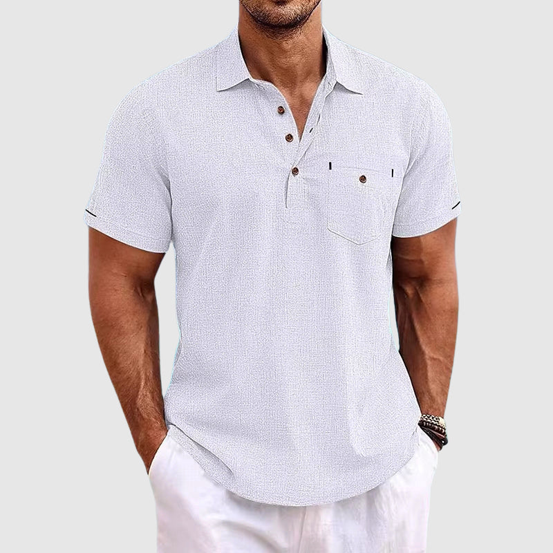 Soft men's short-sleeve polo, casual summer shirt for ultimate comfort. Everyday top, ideal for warm weather.