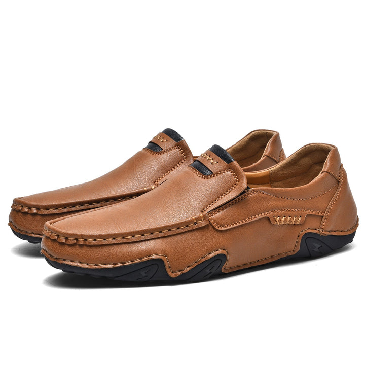 Sophisticated men's casual loafers, easy slip-on design in durable faux leather