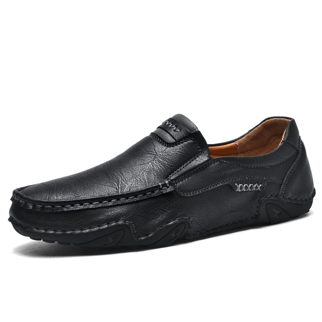 Stylish men's fashion slip-on loafers, crafted from soft synthetic leather for ultimate comfort