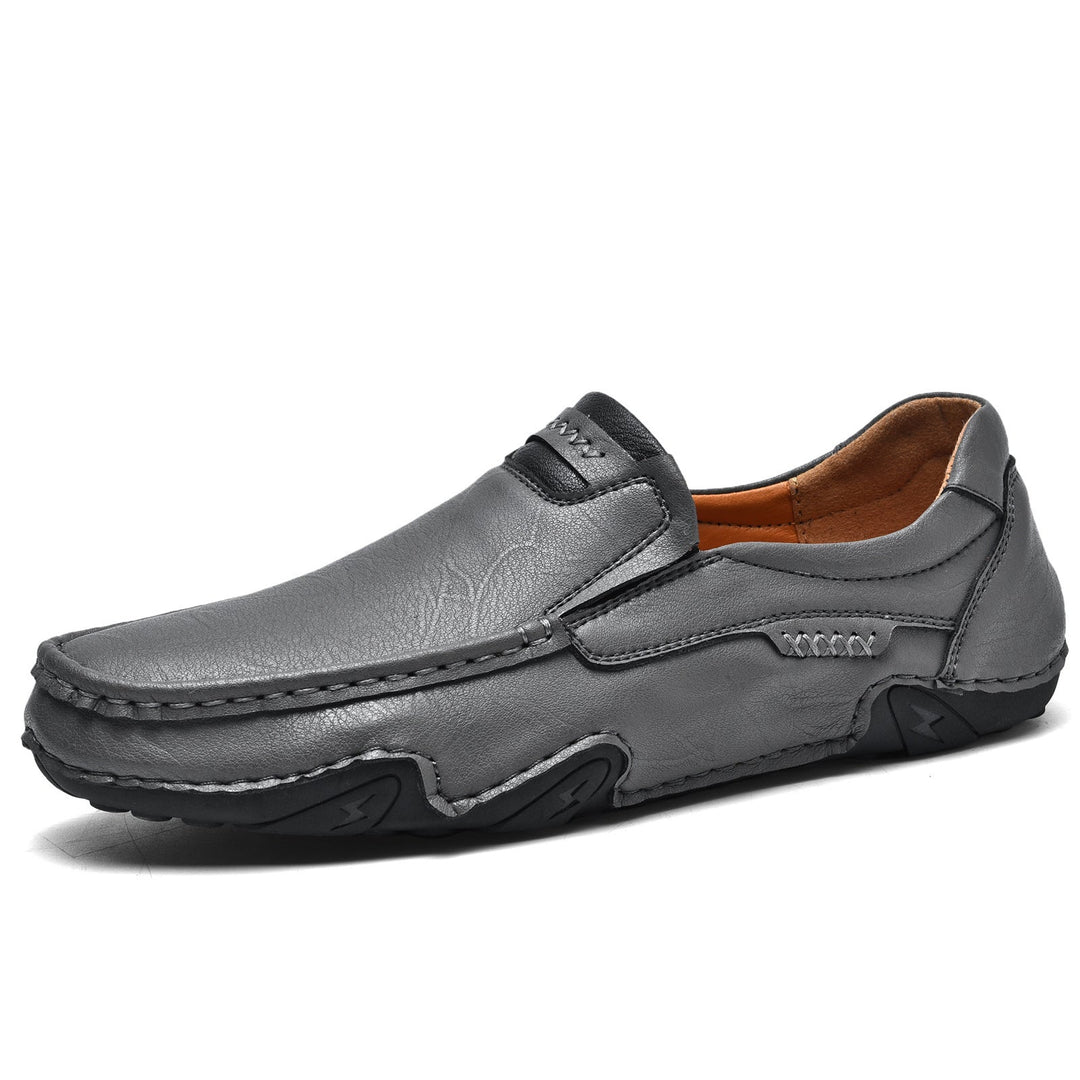 Side profile of men's lightweight slip-on loafers, showcasing sleek design and comfort features