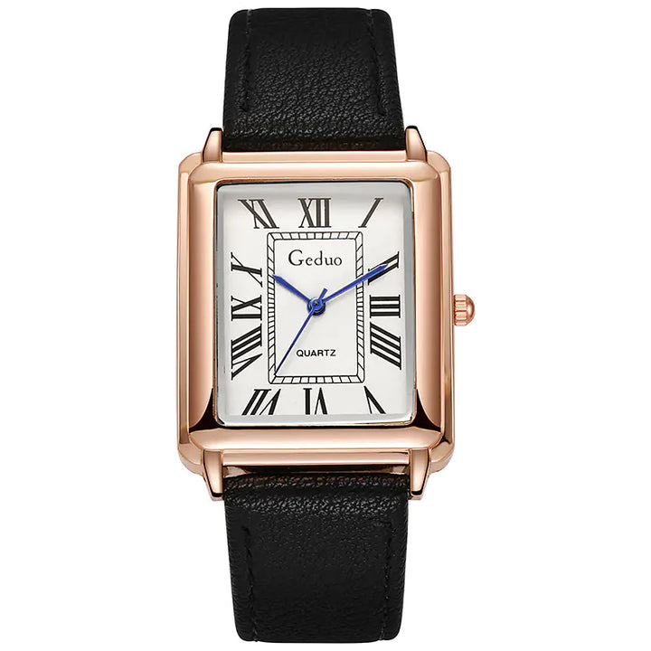 Timeless men's business watch, square design, quartz movement, perfect for professional attire.