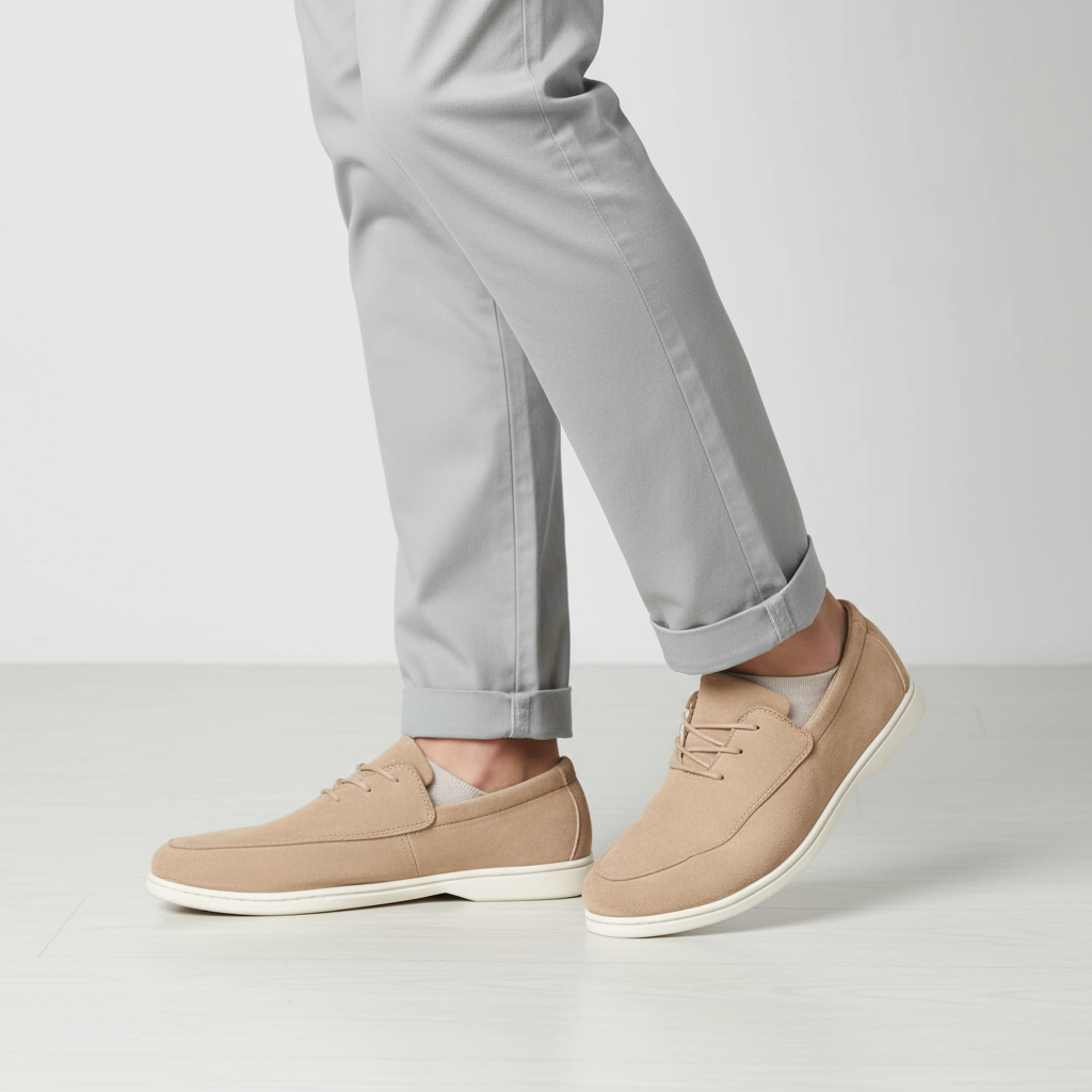 Detail of the sole on Men's Cloud Comfort Suede Loafers, designed for flexibility