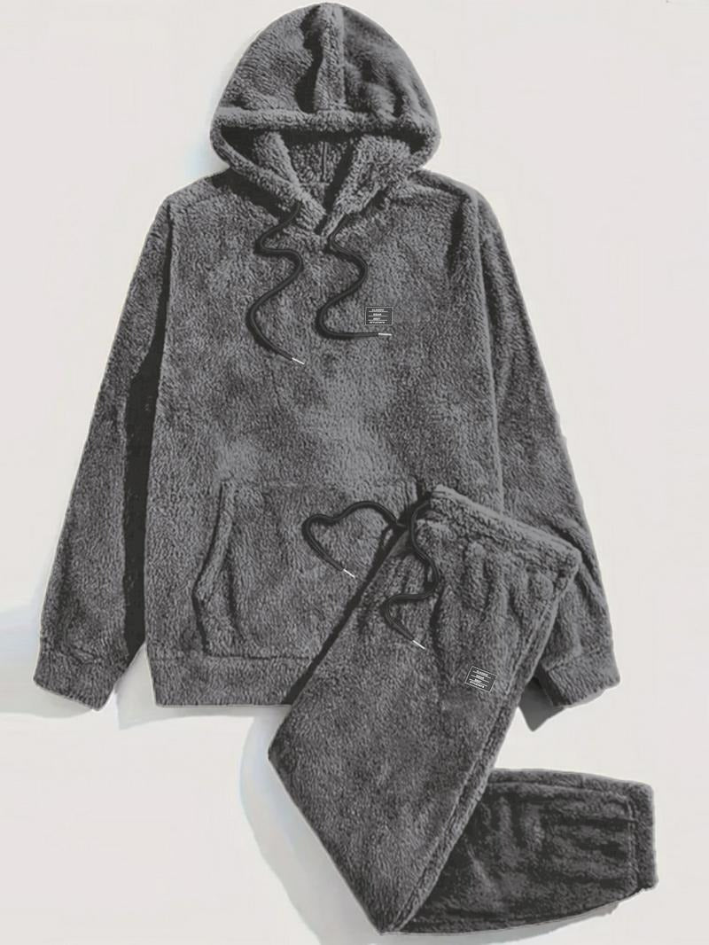 Men's cozy fleece tracksuit set, perfect for loungewear and casual fashion.