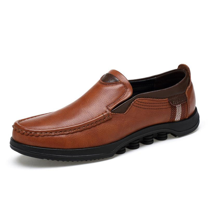 Men's faux leather slip-on loafers, casual and comfortable.