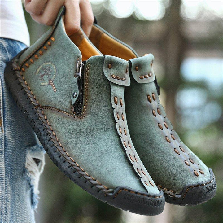 Men's Hand Stitched Leather Non-Slip Casual Boots