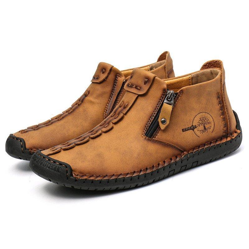 Men's Hand Stitched Leather Non-Slip Casual Boots